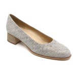 Brunate pump in beige leder 32113